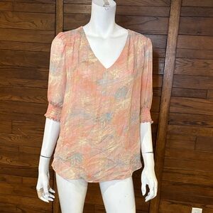 Rose & Olive Pastel Blouse with V-Neck